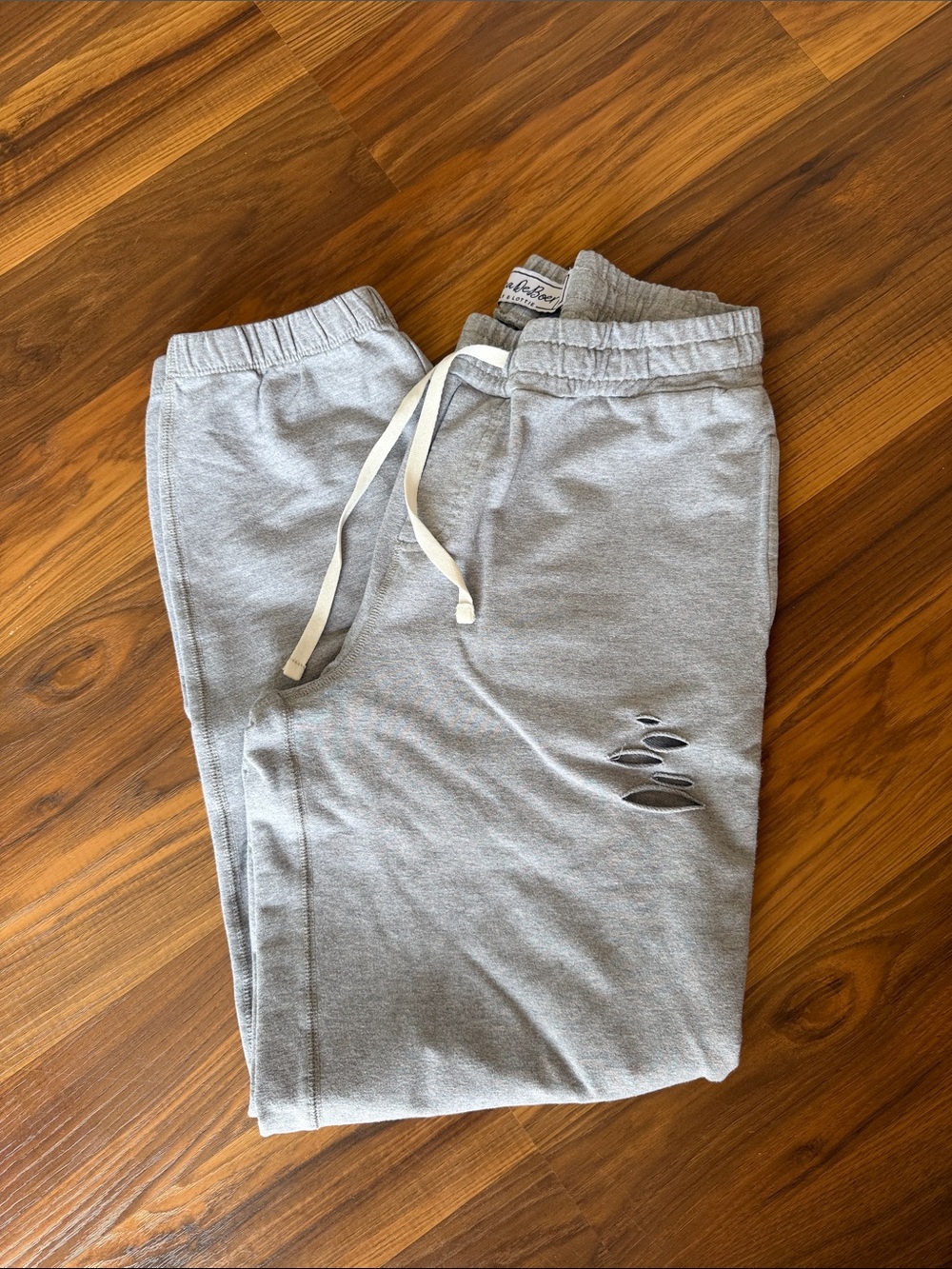 Chelsea DeBoer distressed sweats
